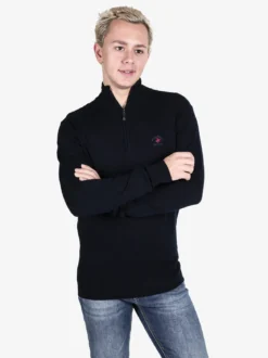 Polo Club Pullover da uomo mezza zip in maglia