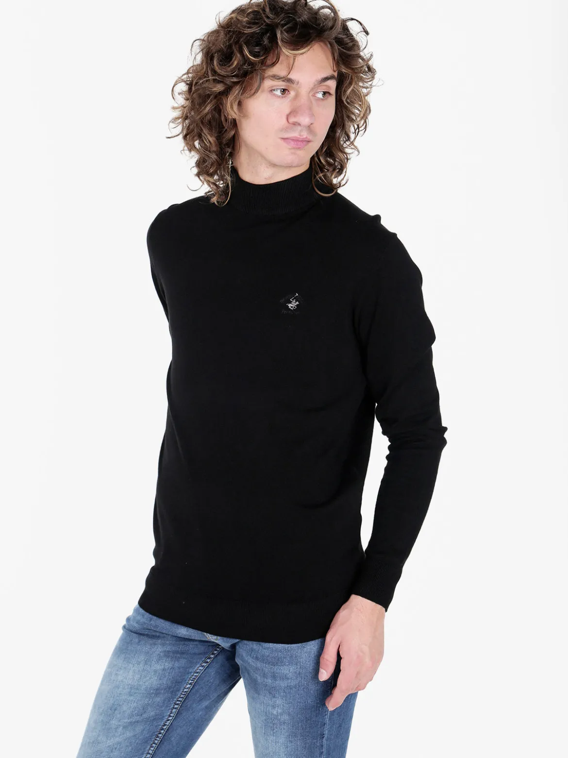Polo Club Pullover in maglia da uomo con collo a lupetto