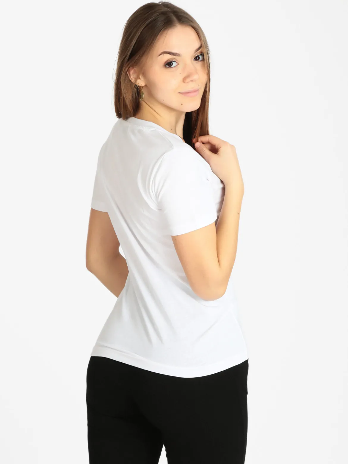 Polo Club T-shirt donna manica corta scollo a V