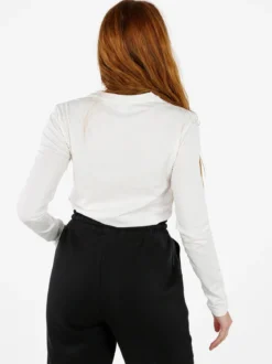 Polo Club T-shirt girocollo da donna a maniche lunghe in cotone - bianco