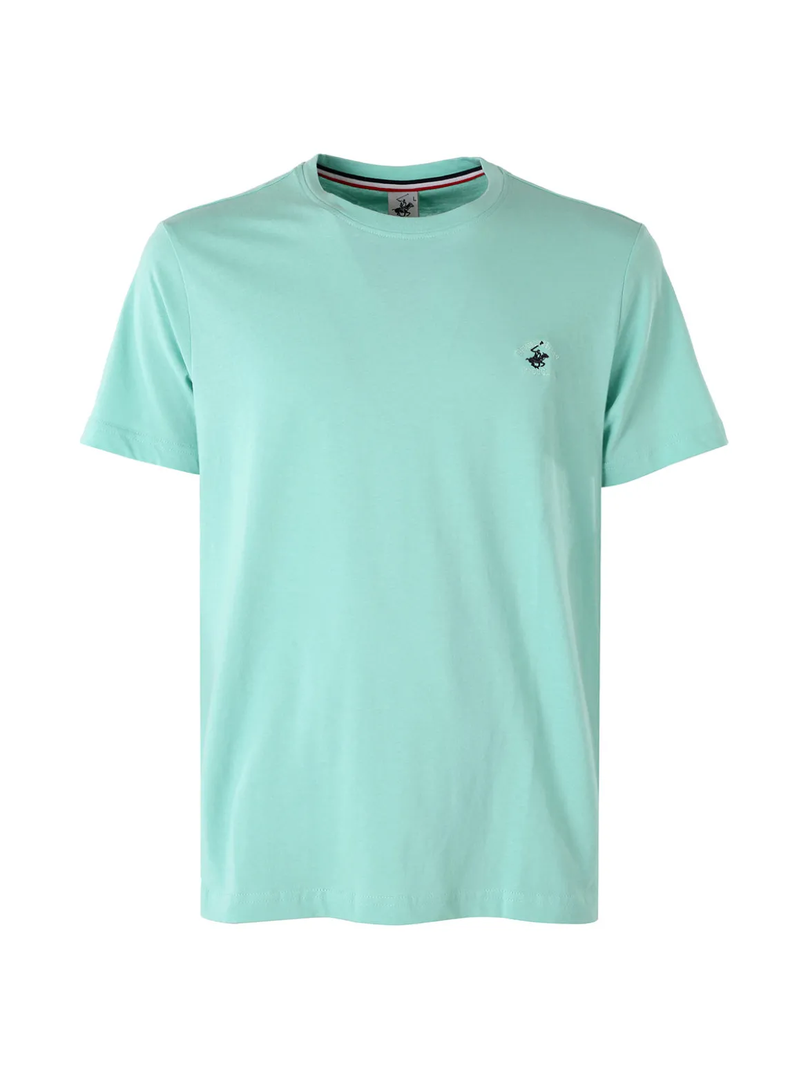Polo Club T-shirt girocollo da uomo in cotone - acqua marina
