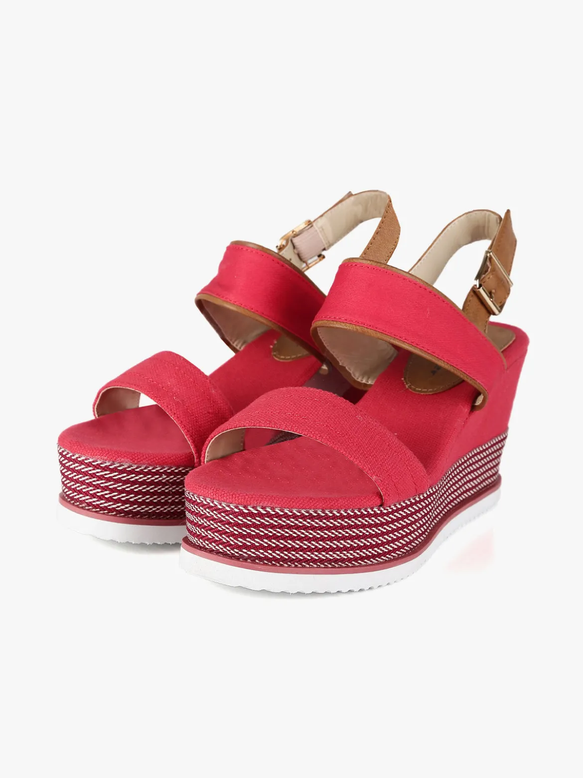 Port'Er Sandali donna in tessuto con zeppa
