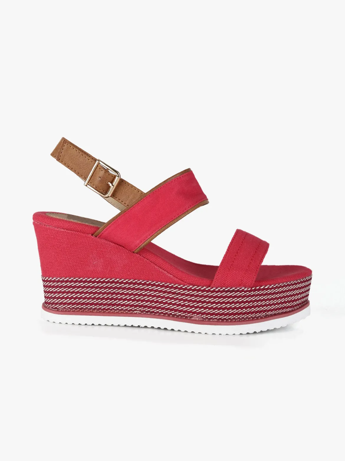 Port'Er Sandali donna in tessuto con zeppa