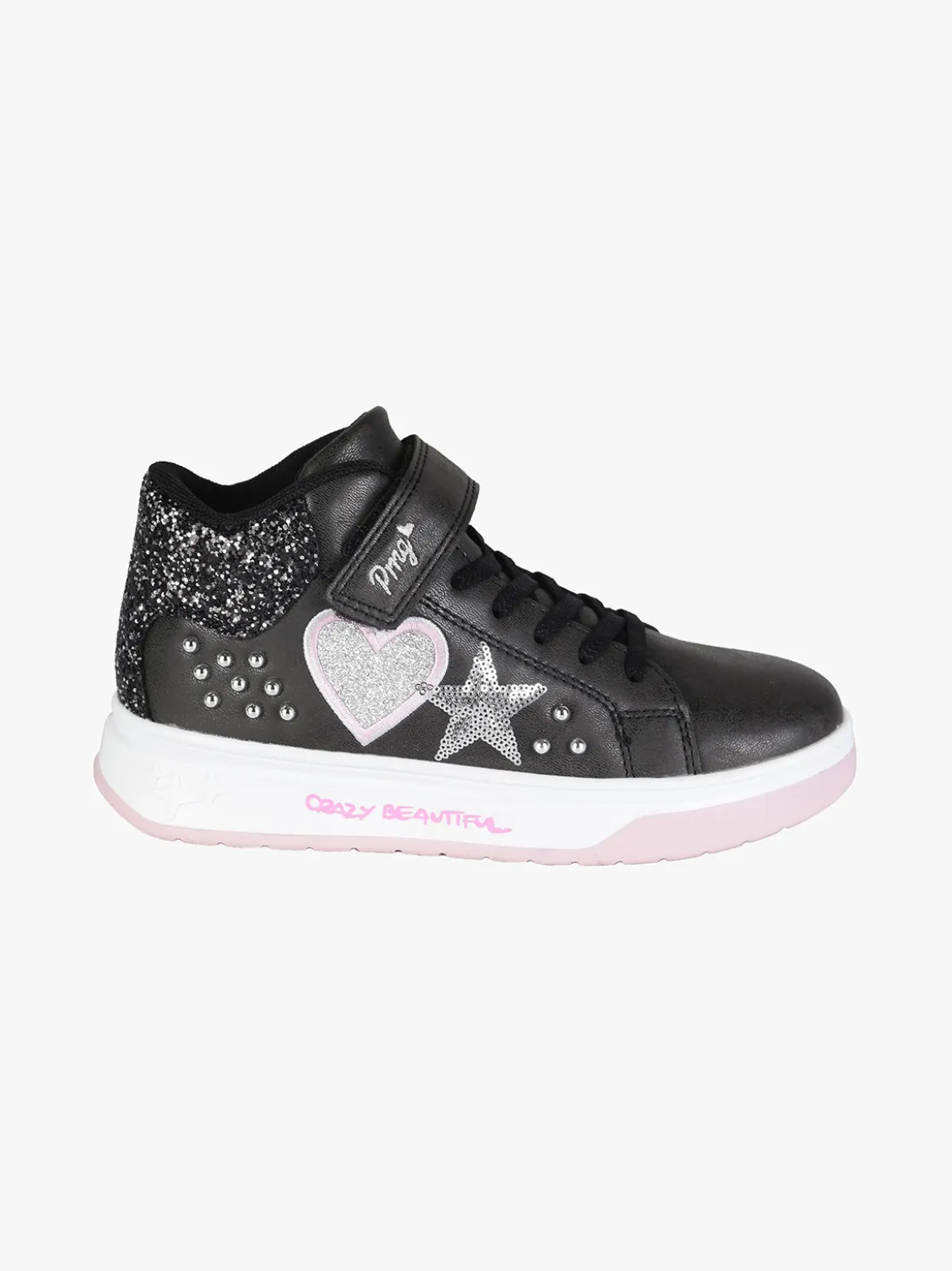 Primigi Sneakers alte da ragazza con cinturino a strappo e borchie