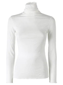 Pura P0736M Dolcevita donna a costine in cashmere - naturale