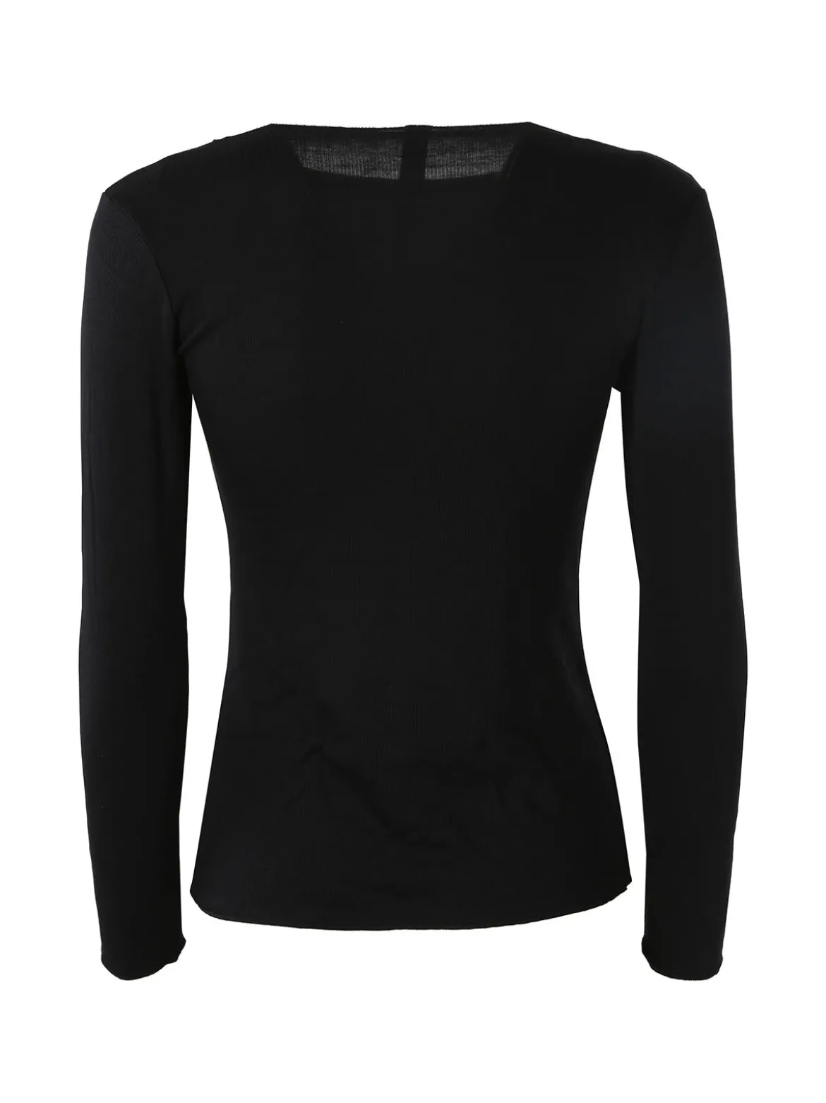 Pura P0735M Maglietta donna a costine in cashmere con scollo a barca - nero