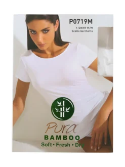 Pura T-shirt intima da donna in bamboo - bianco