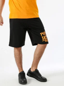 Pyrex Bermuda sportivi da uomo in cotone con logo - nero