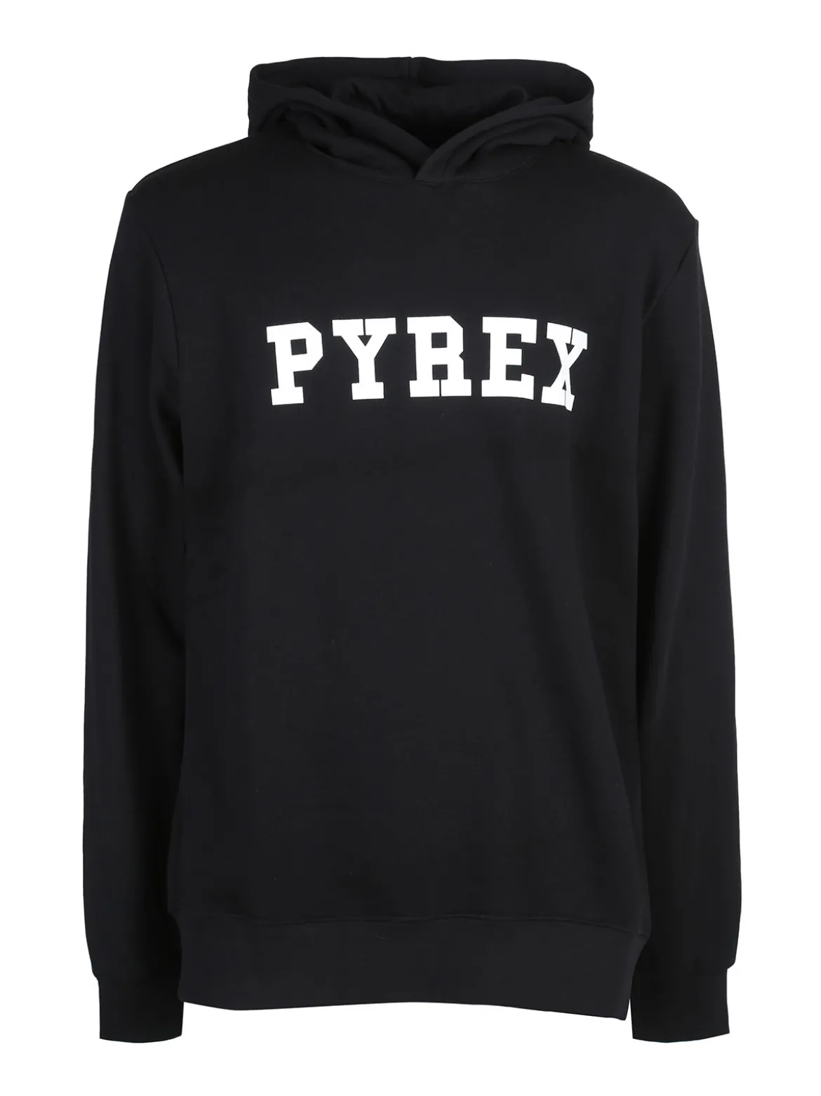 Pyrex Felpa da uomo in cotone con cappuccio e stampa logo - nero