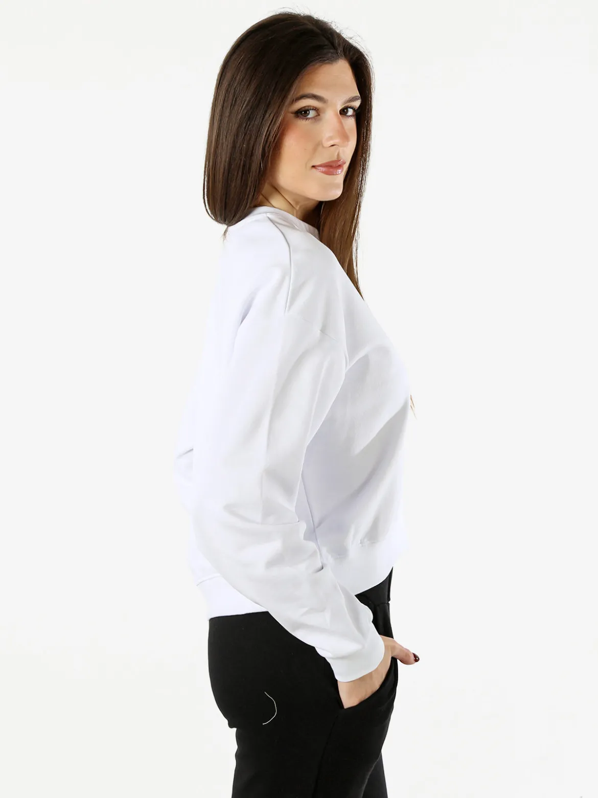 Pyrex Felpa donna oversize con logo - bianco