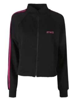Pyrex Felpa sportiva da donna full zip a collo alto - nero
