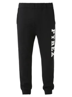 Pyrex Pantaloni tuta da uomo in cotone con logo - nero