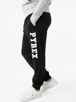 Pyrex Pantaloni tuta da uomo in cotone con logo - nero