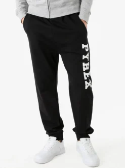 Pyrex Pantaloni tuta da uomo in cotone con logo - nero