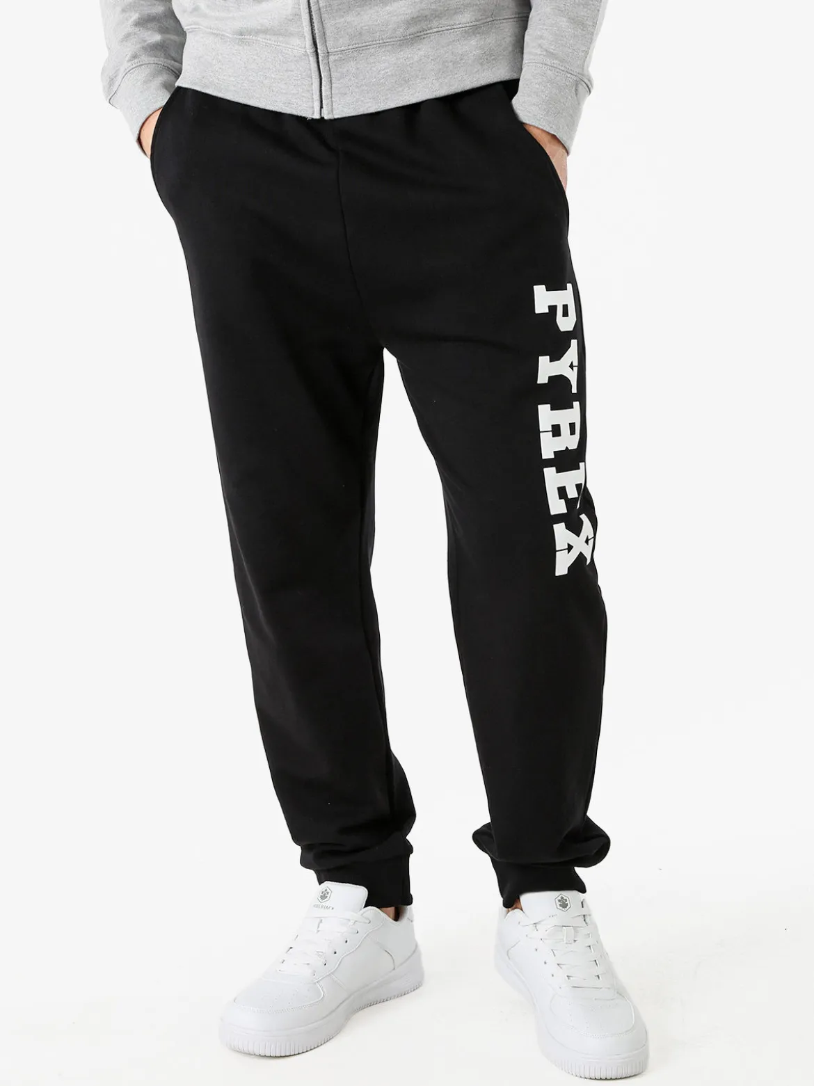 Pyrex Pantaloni tuta da uomo in cotone con logo - nero