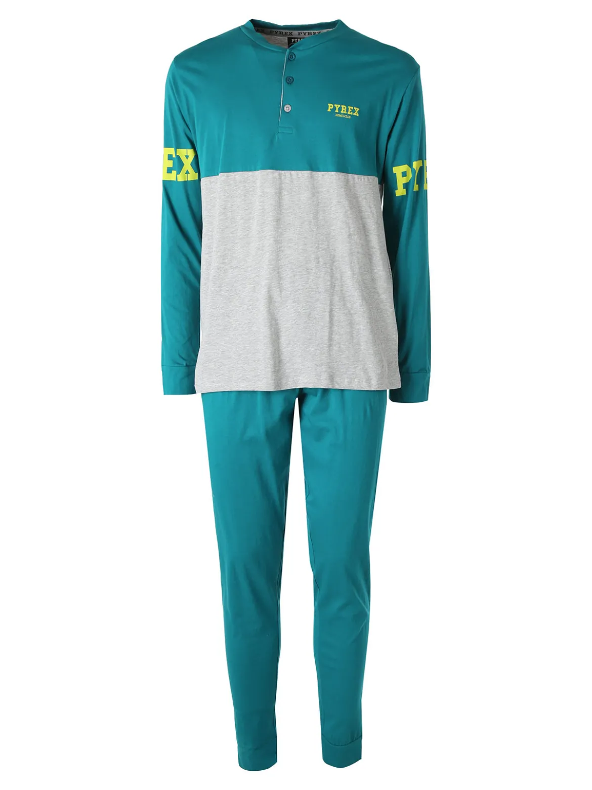 Pyrex Pigiama lungo da uomo in cotone - verde