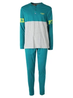 Pyrex Pigiama lungo da uomo in cotone - verde