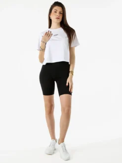 Pyrex T-shirt cropped da donna con logo - bianco