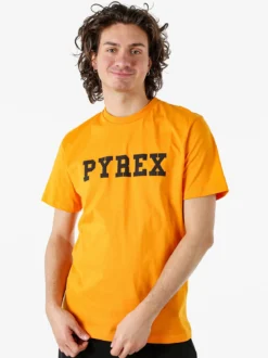 Pyrex T-shirt da uomo in cotone con logo - arancione
