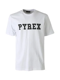 Pyrex T-shirt da uomo in cotone con logo - bianco