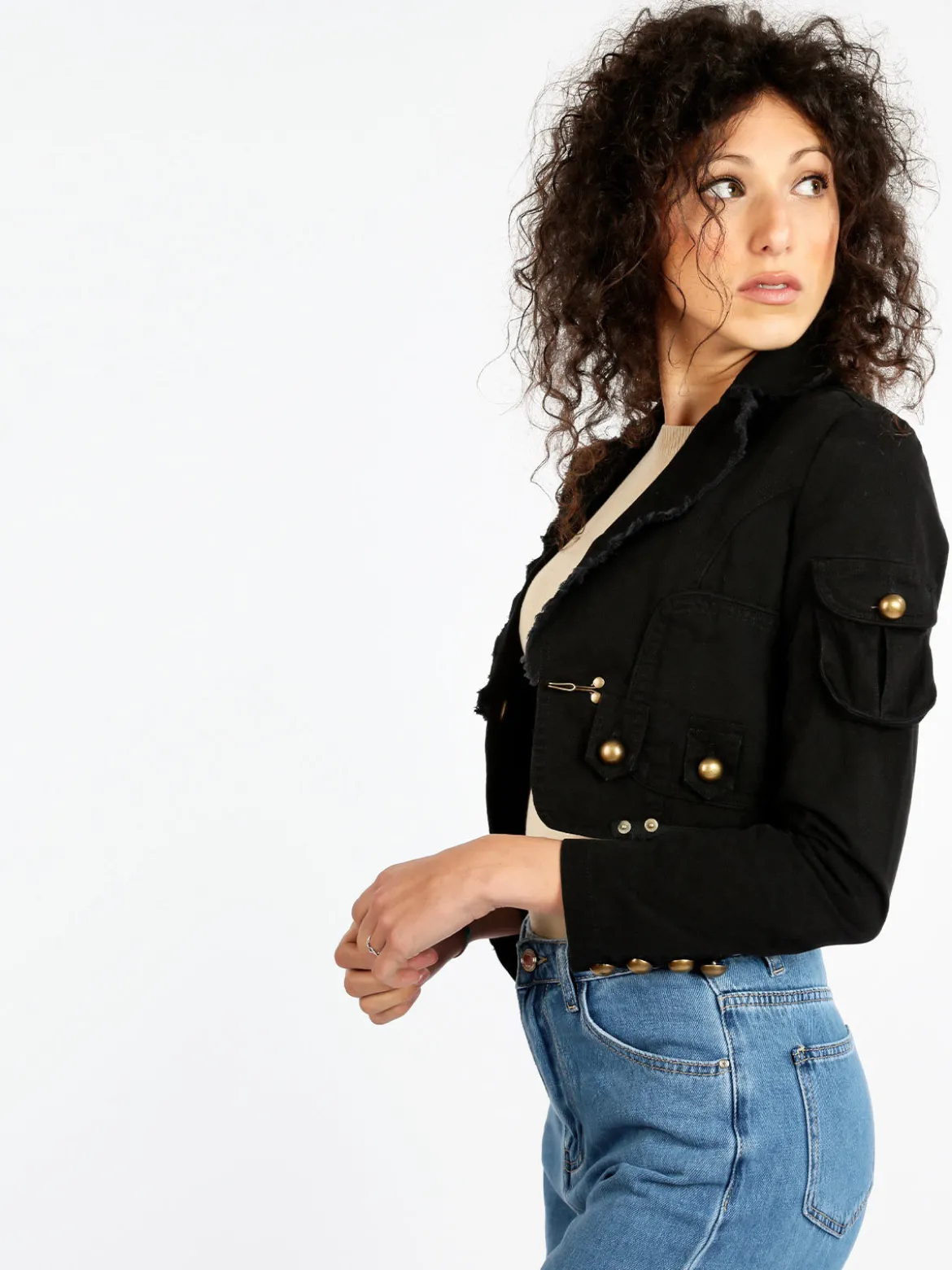 Quadrifoglio Blazer corto da donna in cotone