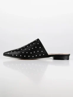 Queen Helena Sabot neri in ecopelle con borchie