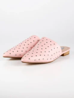 Queen Helena Sabot rosa in ecopelle con borchie