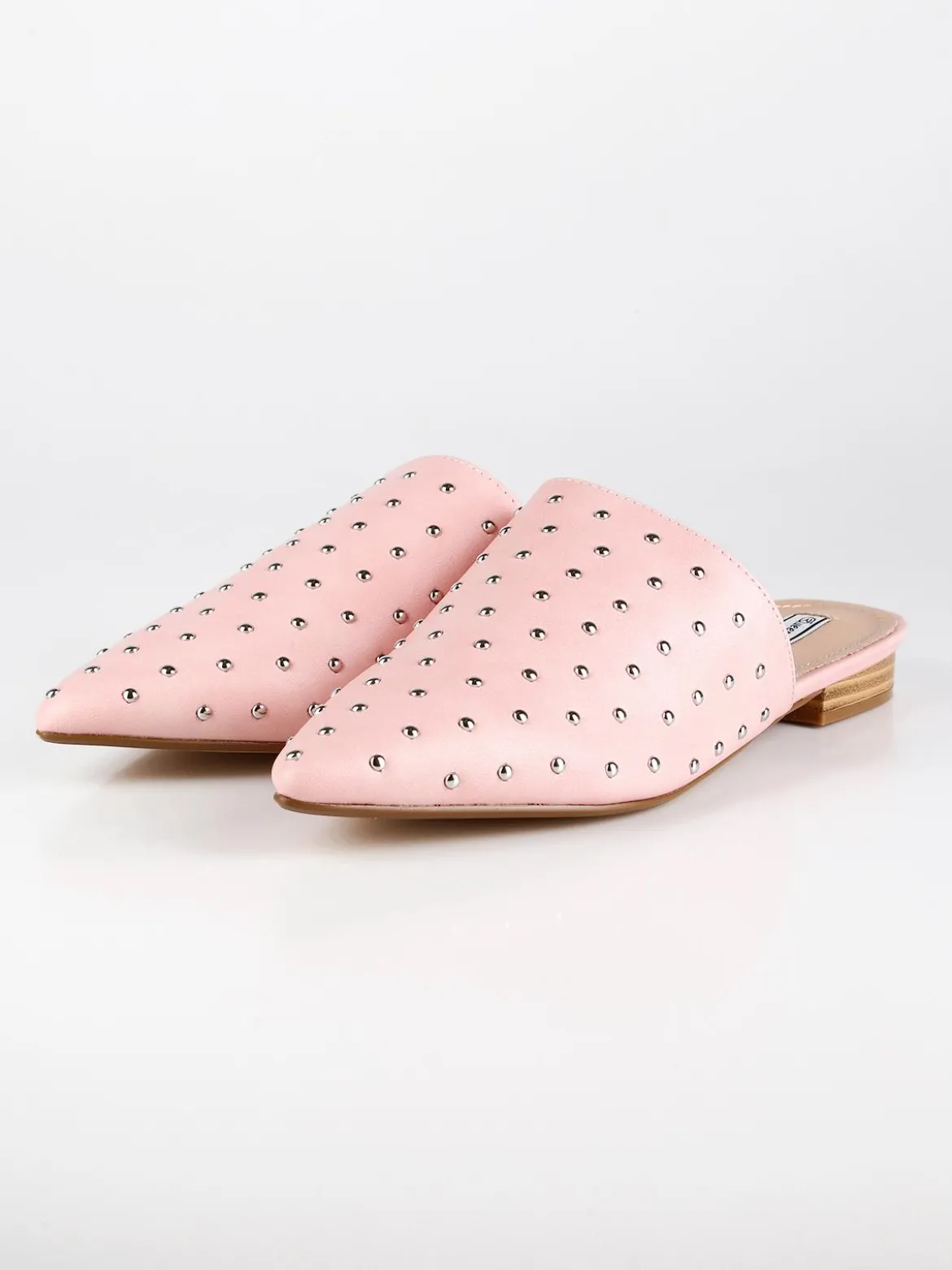 Queen Helena Sabot rosa in ecopelle con borchie