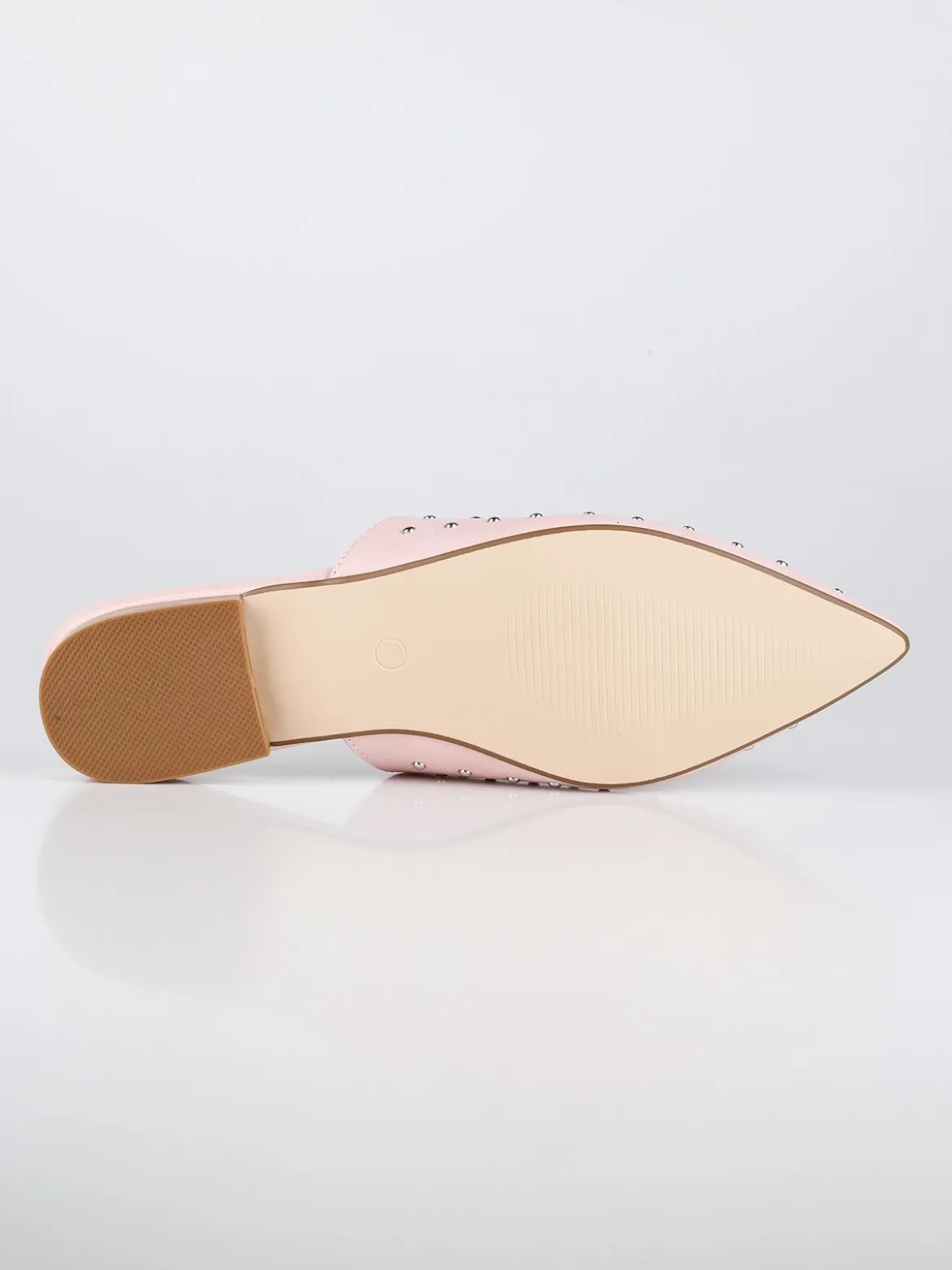 Queen Helena Sabot rosa in ecopelle con borchie