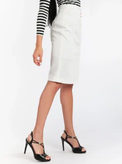 Radaus Gonna longuette donna con spacco - bianco