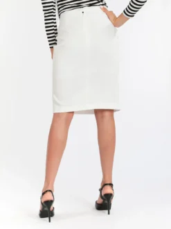 Radaus Gonna longuette donna con spacco - bianco