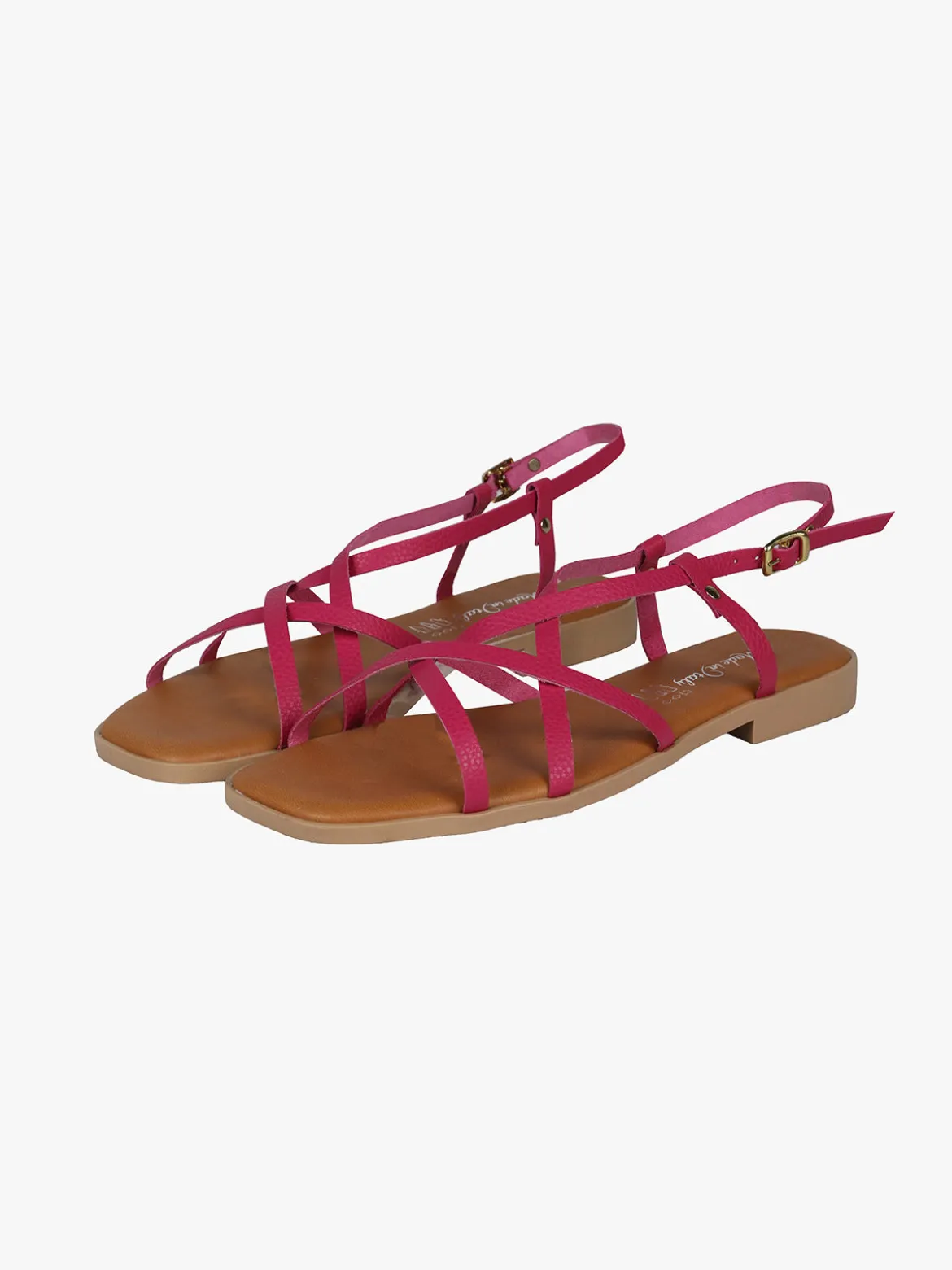 Rebecca - Made In Italy Sandali bassi in pelle da donna con fascette incrociate