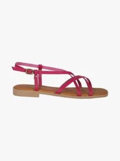 Rebecca - Made In Italy Sandali bassi in pelle da donna con fascette incrociate