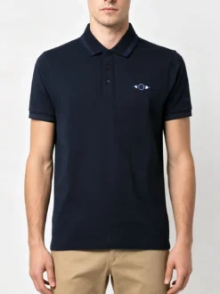 Renato Balestra Polo da uomo in cotone a maniche corte - blu scuro