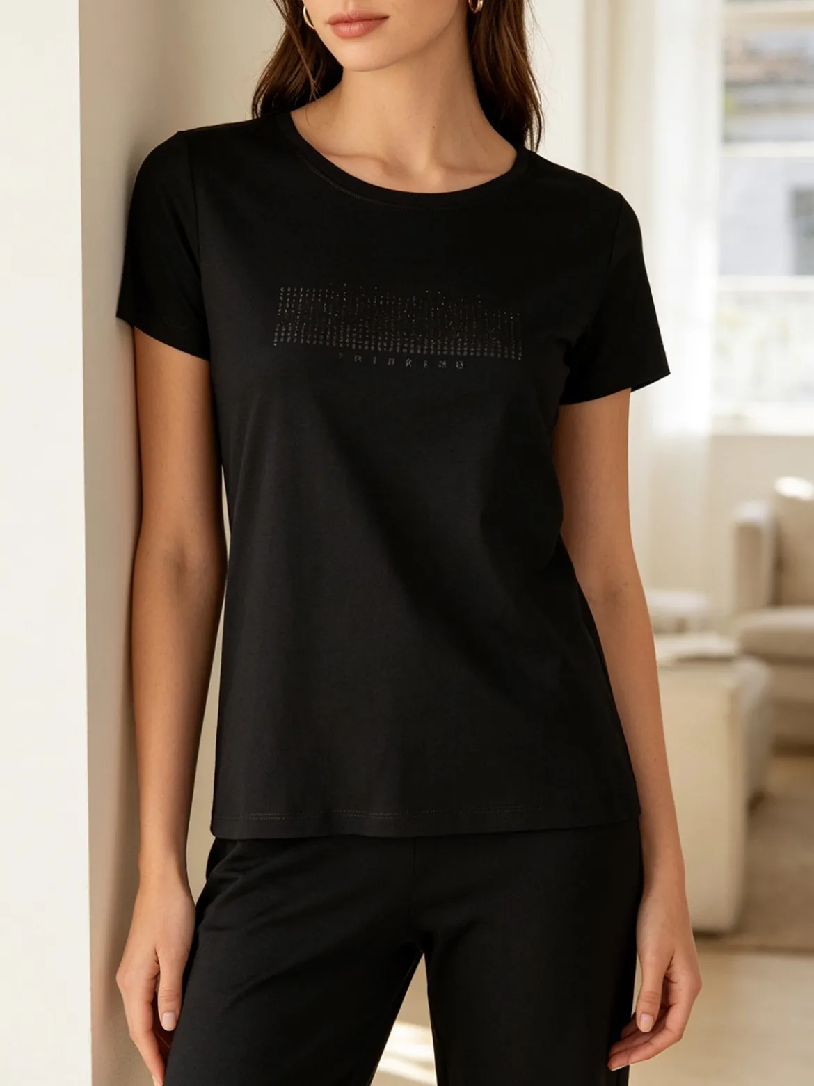 Renato Balestra T-shirt donna in cotone bielastico con glitter