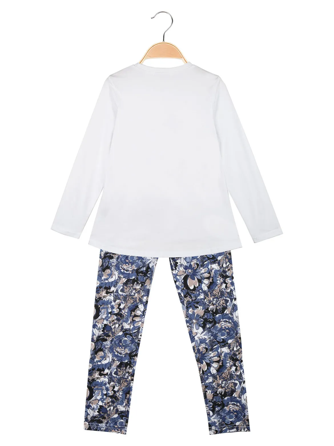 Re Panda Completo 2 pezzi da bambina con leggings fiorato