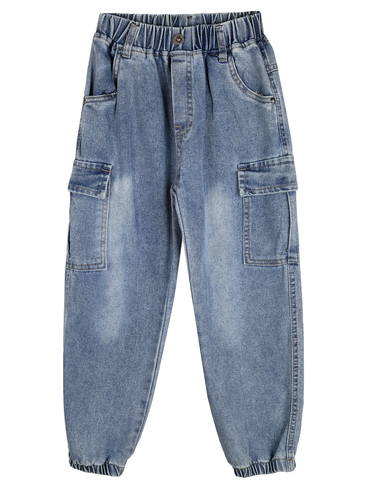 Re Panda Jeans cargo da bambino con elastico sul finale - jeans
