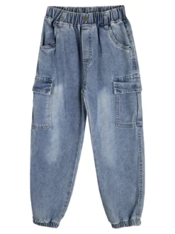 Re Panda Jeans cargo da bambino con elastico sul finale - jeans