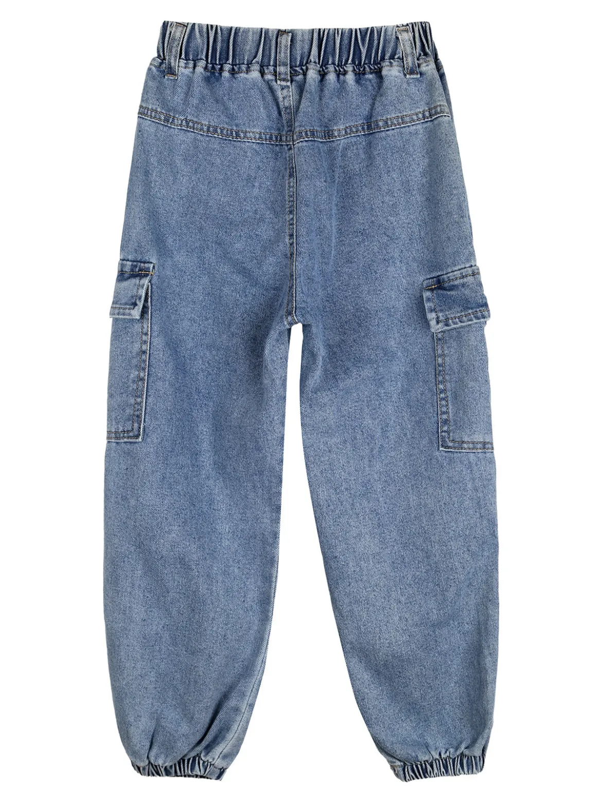Re Panda Jeans cargo da bambino con elastico sul finale - jeans