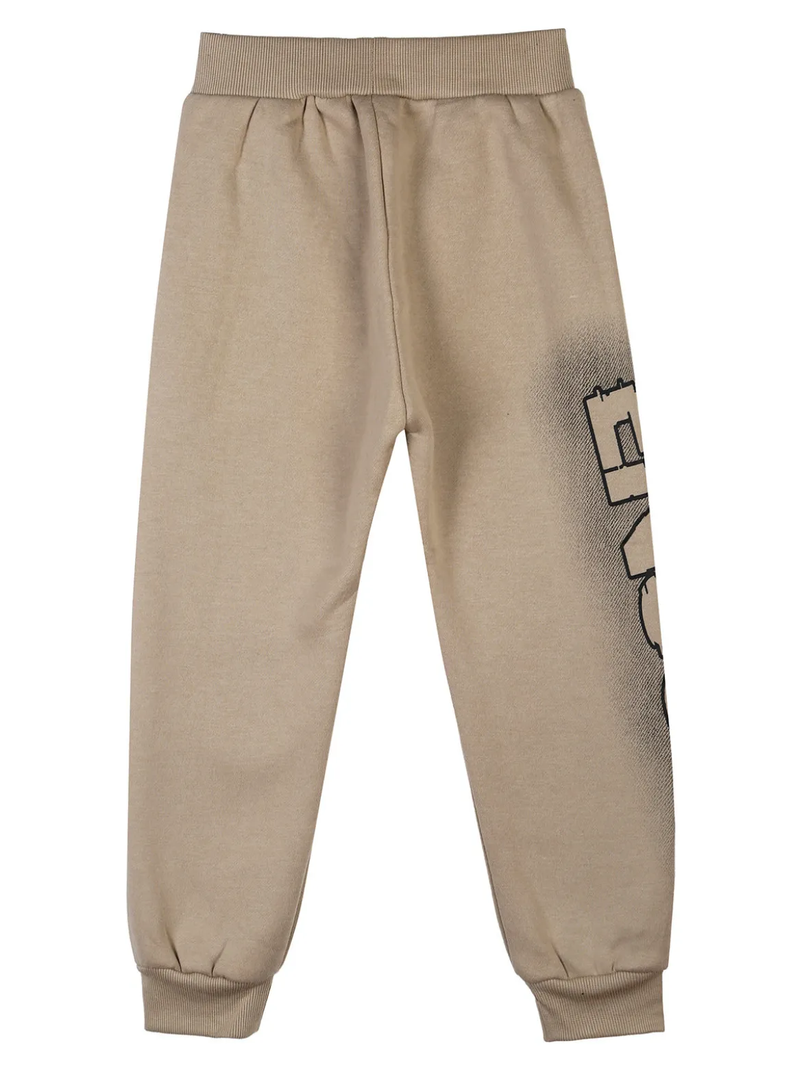 Re Panda Pantaloni tuta da bambino con polsini e interno caldo - khaki
