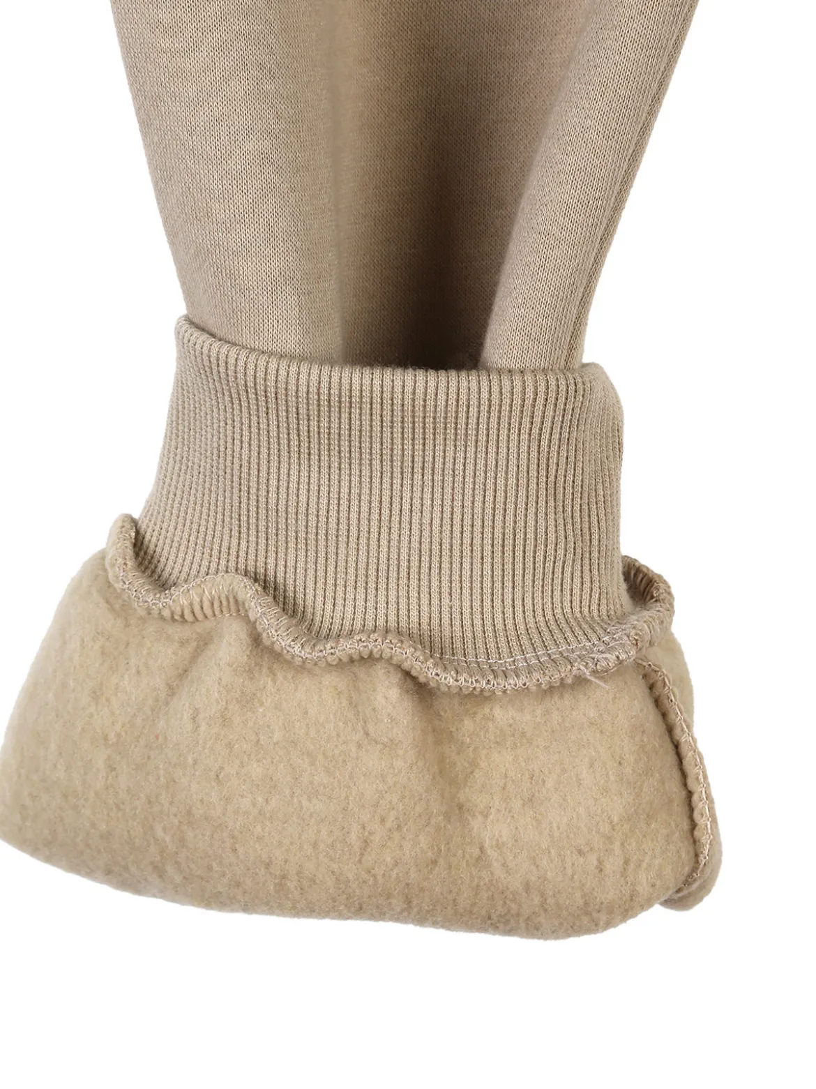 Re Panda Pantaloni tuta da bambino con polsini e interno caldo - khaki
