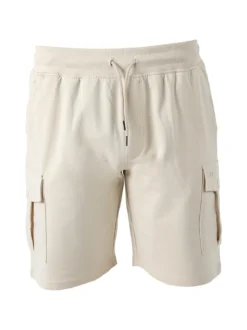 Rifle Bermuda da uomo in felpa con tasconi laterali - beige