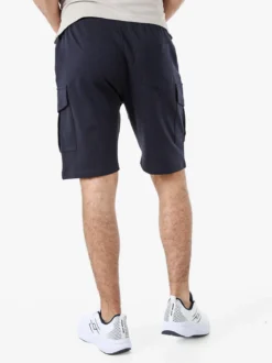 Rifle Bermuda da uomo in felpa con tasconi laterali - blu scuro