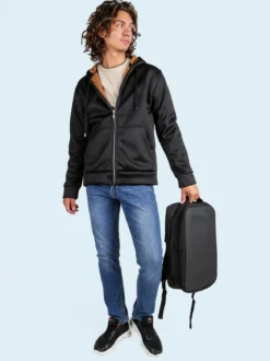 Rifle Felpa giacca da uomo con cappuccio e zip - nero