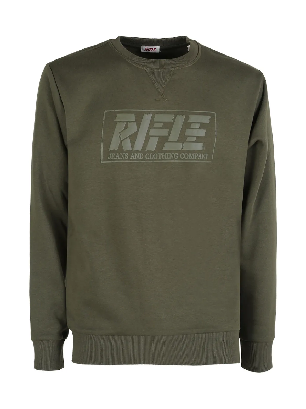 Rifle Felpa girocollo da uomo con logo - oliva