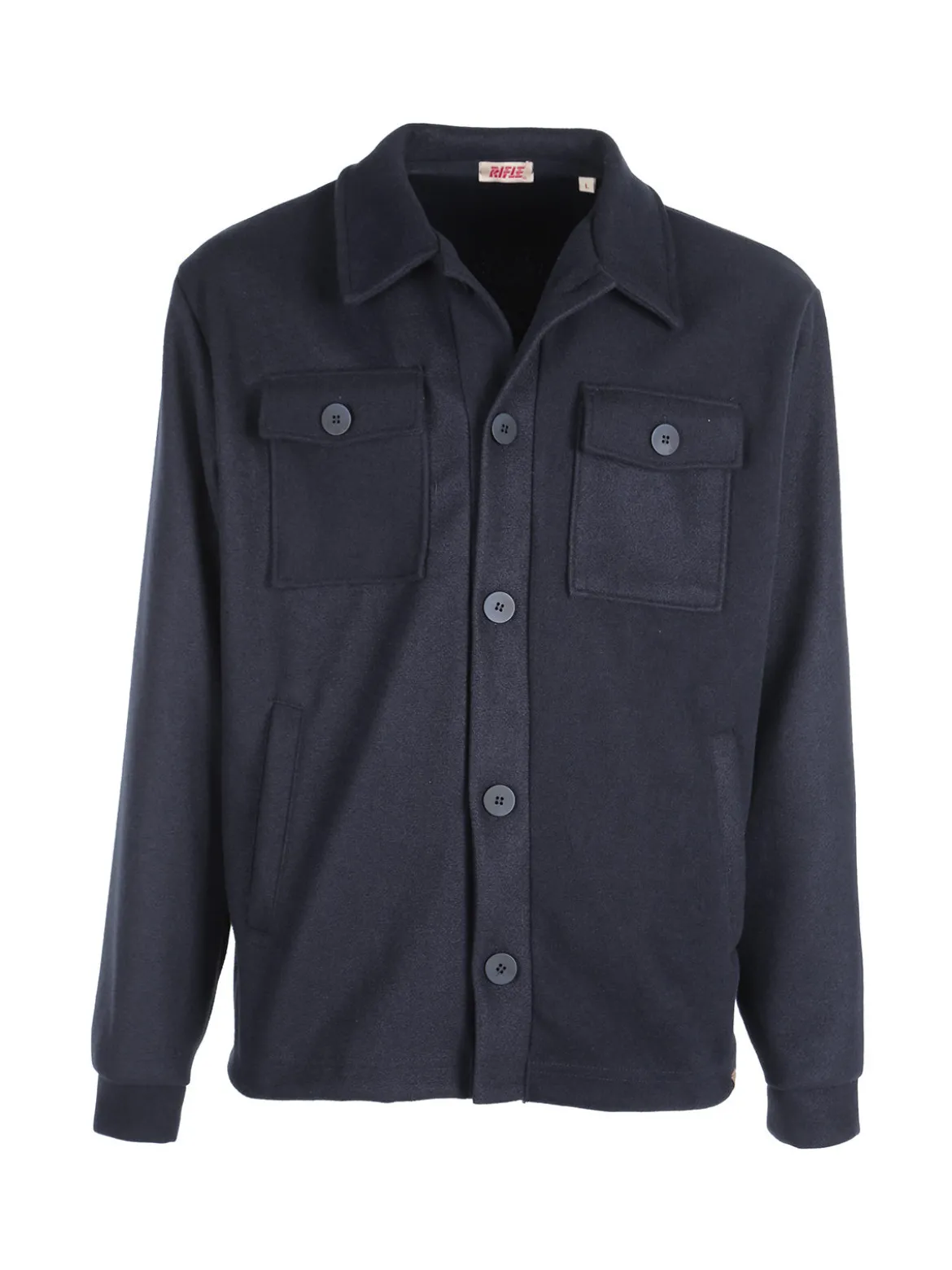 Rifle Giacca camicia da uomo effetto lana con bottoni