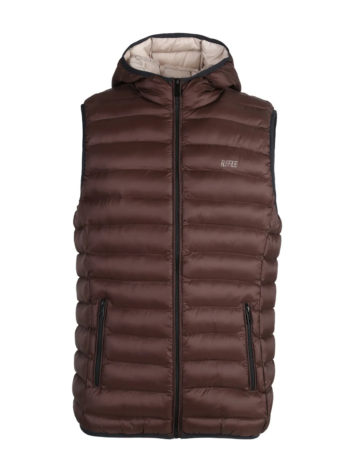 Rifle Gilet da uomo imbottito con cappuccio - moro