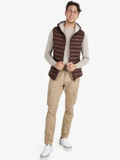 Rifle Gilet da uomo imbottito con cappuccio - moro