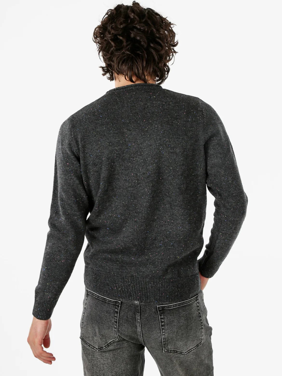 Rifle Maglione girocollo da uomo misto lana - grigio scuro