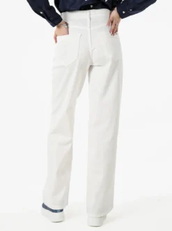 Rifle Pantaloni donna jeans a gamba larga - bianco